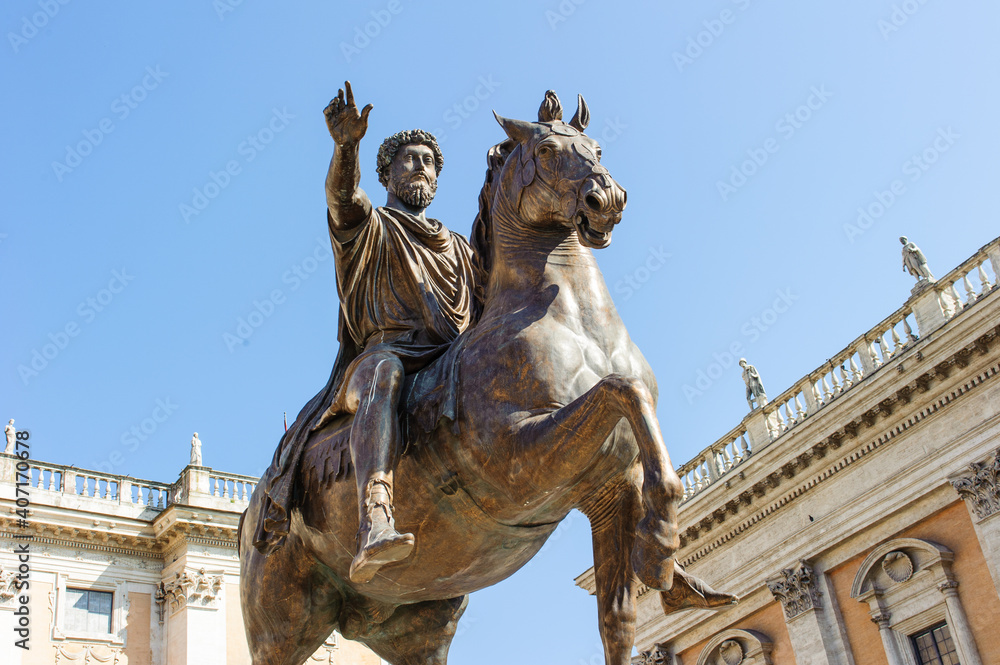 Obraz premium Reiterstatue Marc Aurels in Rom