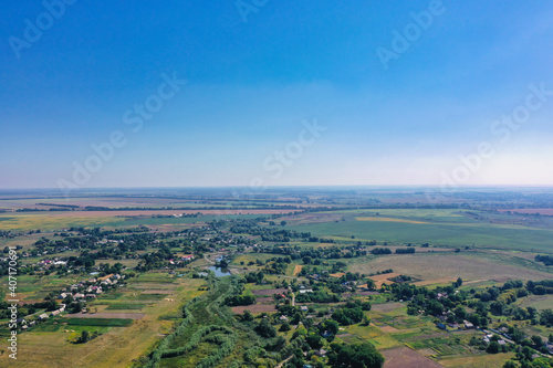landscape view of one of the parts of Ukraine in the Khmelnytsky and Kiev regions. © Vadim