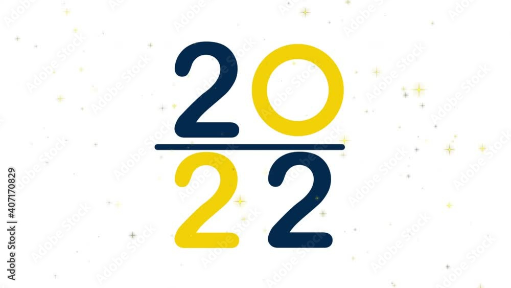 Happy New year 2022 alphabet text on isolated white background and glitter particle. Typography font concept. 4K footage video motion graphic design Happy New year 2022 alphabet text on isolated white background and glitter particle. Typography font concept. 4K footage video motion graphic design