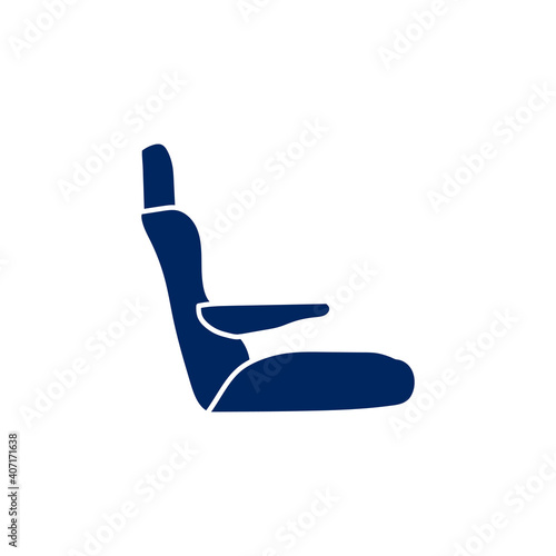 car seat silhouette doodle icon on white background. simple ink hand drawn Vector illustration