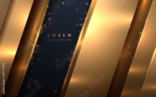 Abstract gold lines background with glow effect