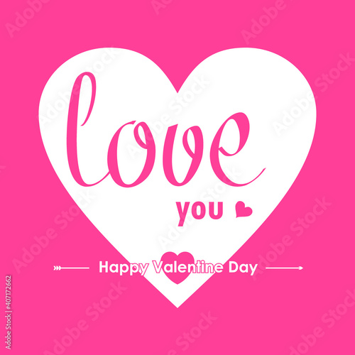 Wallpaper Mural Happy Valentine's Day - Elegant simple text banner. Valentine's Day greeting card template with calligraphy. Valentine background. Vector illustration. Torontodigital.ca