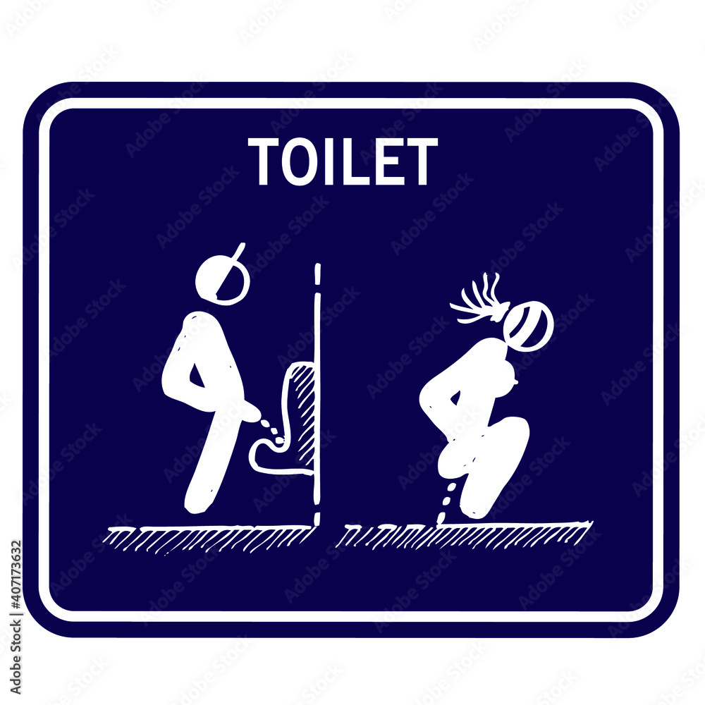 Plakat Toilet, sig and label vector