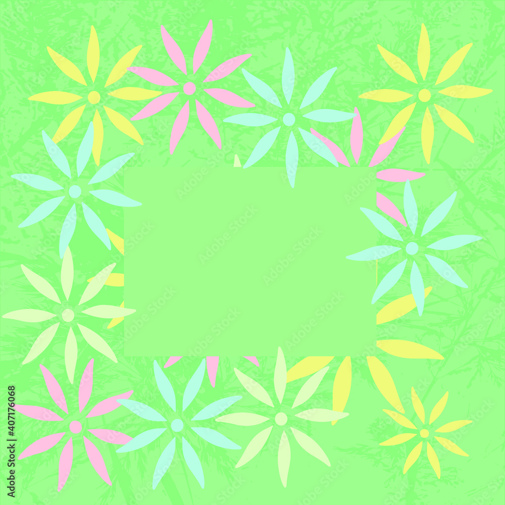 template image of flowers on a green background with a texture template image of flowers on a green background with a texture