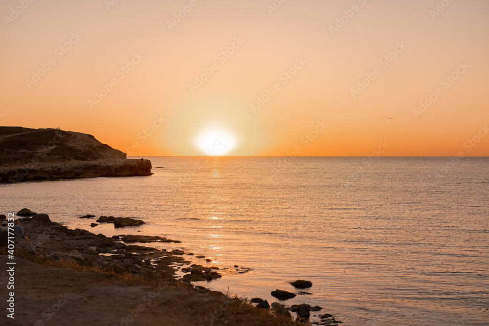 Beautiful sunset on the Black Sea coast Beautiful sunset on the Black Sea coast