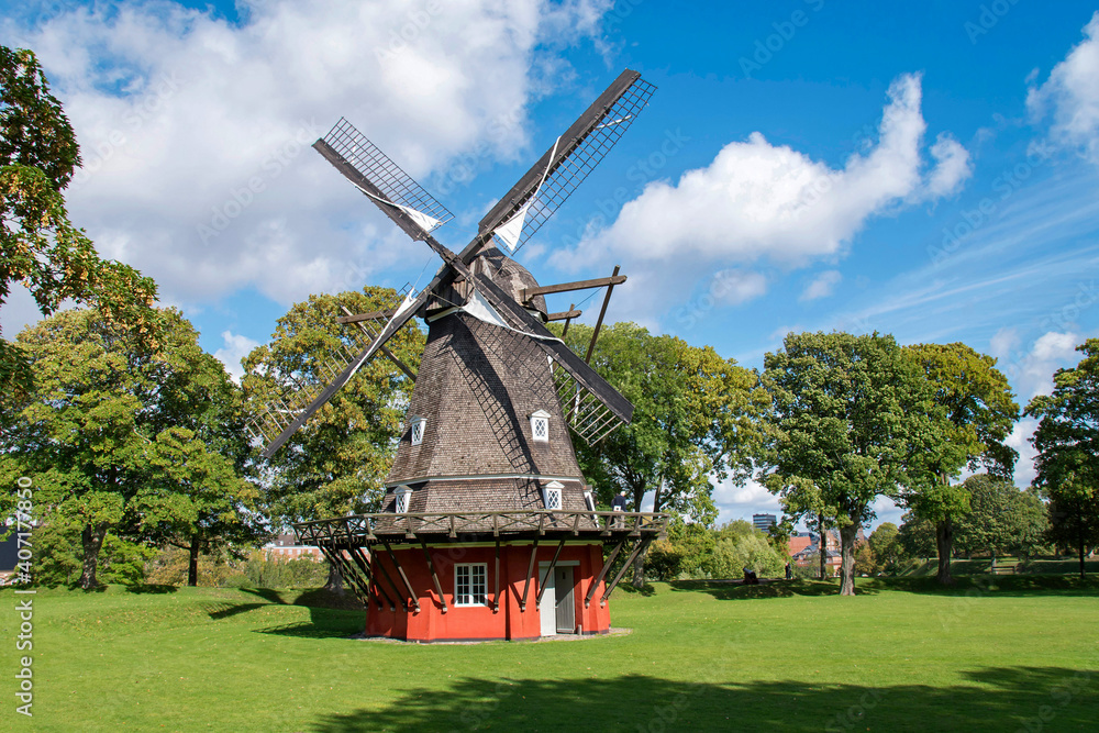 Obraz premium Beautiful old mill in Kastellet park. Copenhagen, Denmark