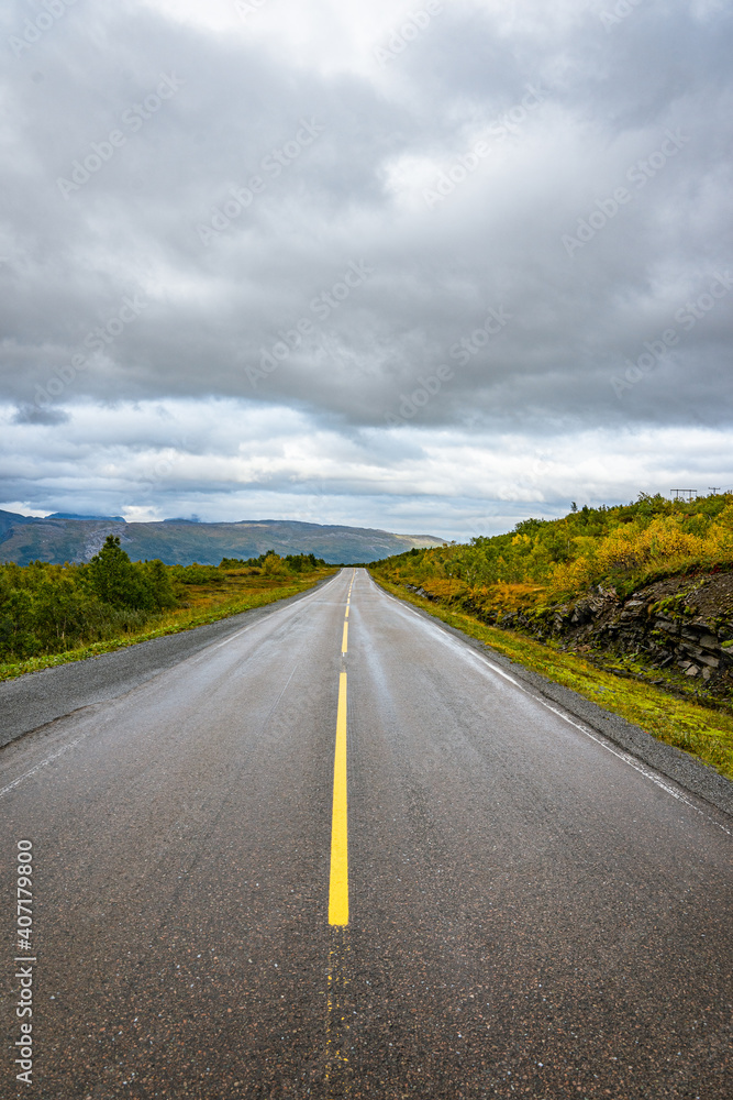 Road through a mountain landscape