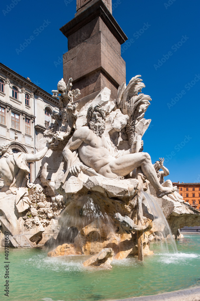 Vierströmebrunnen auf Piazza Navona in Rom