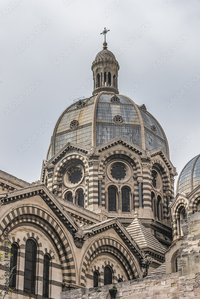 Cathedral of Saint Mary Major (Cathedrale de la Major, 1896) - Roman Catholic cathedral in Marseille, France.