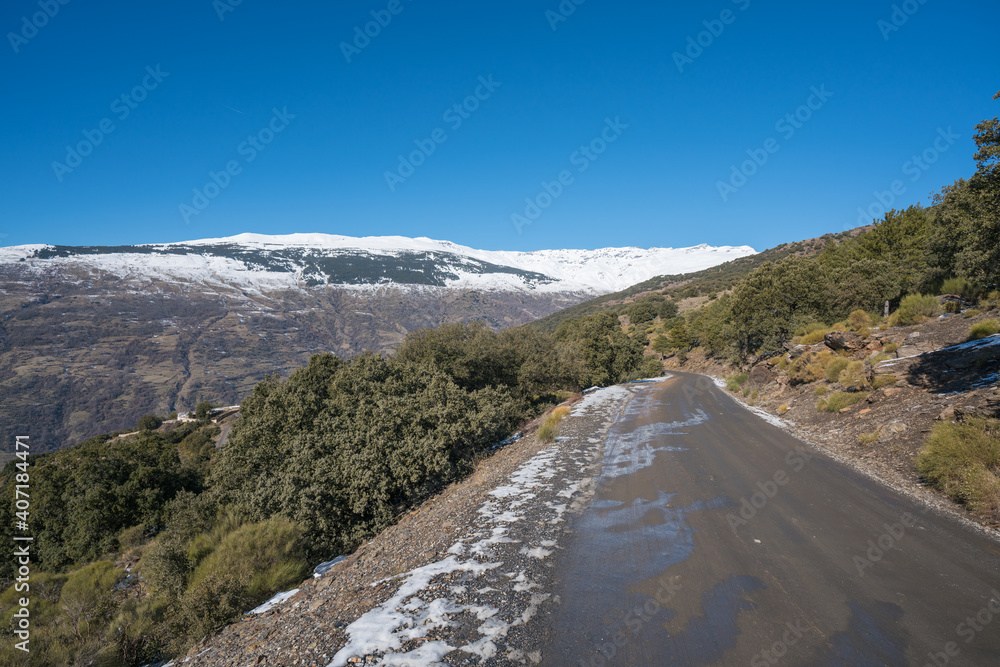 dirt road from Sierra Nevada in southern Spain