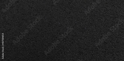 Panorama of New black asphalt floor texture and seamless background