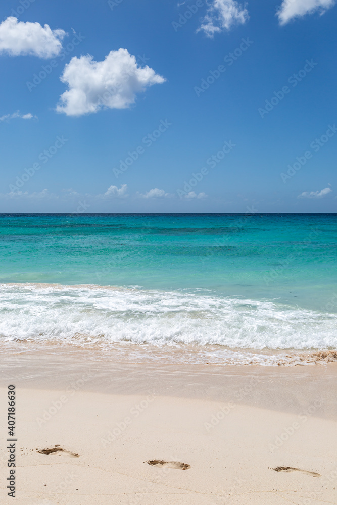 Foot Prints on a Tropical Beach