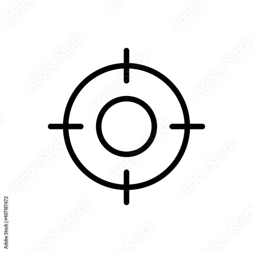 Sight Vector line icon Editable stroke. hunting icon simple icon isolated