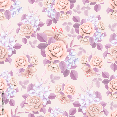 Elegant seamless floral pattern