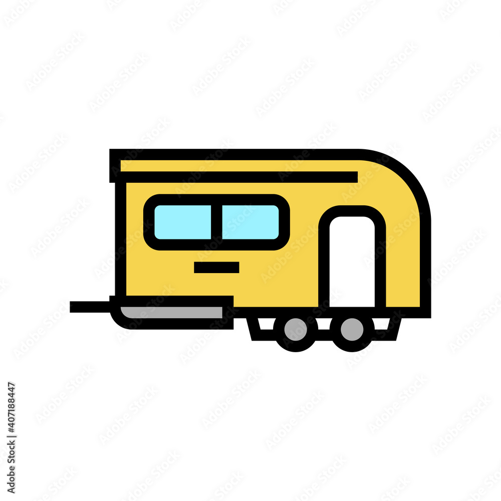 camper trailer color icon vector. camper trailer sign. isolated symbol illustration