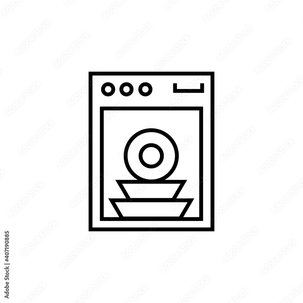 Dishwasher icon. Housekeeping sign symbol vector illustration. Dishwasher icon. Housekeeping sign symbol vector illustration.