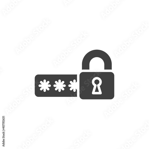 Security password code vector icon. filled flat sign for mobile concept and web design. Password protection lock glyph icon. Symbol, logo illustration. Vector graphics