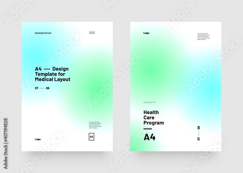 Vector layout template with color spots for medical layout. For poster, flyer or banner.