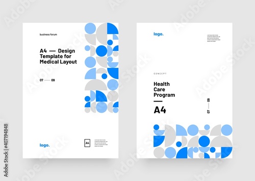 Vector layout template with geometric pattern for medical layout. For poster, flyer or banner.