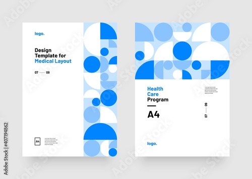 Vector layout template with geometric pattern for medical layout. For poster, flyer or banner.