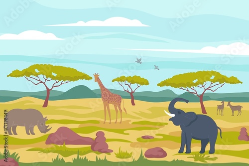 Wild African Fauna Composition