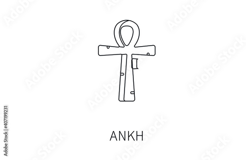 ankh vector icon.  Editable stroke. Symbol in Line Art Style for Design, Presentation, Website or Apps Elements, Logo. Pixel vector graphics - Vector