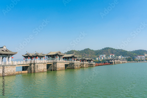 Guangji bridge, the historic landmark in Chaozhou, Guangdong province, China. © Zimu