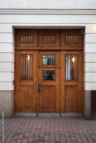 old wooden door in building 