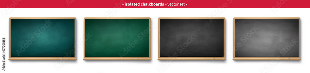 Fototapeta premium Vector set of horizontal chalkboards