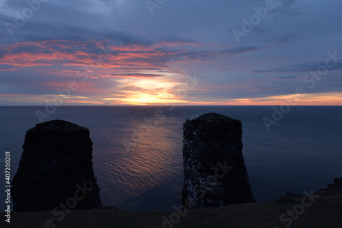 Coast of Iceland during sunset