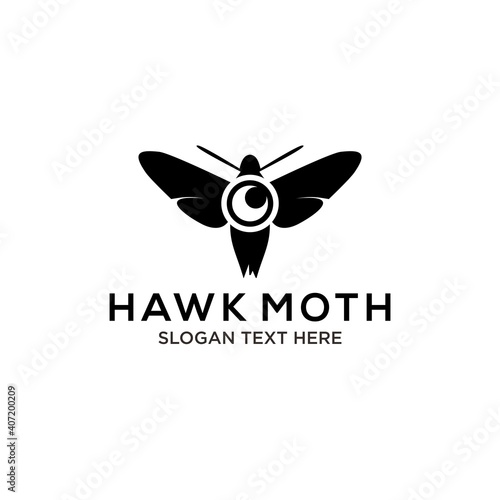 hawk moth logo design vector