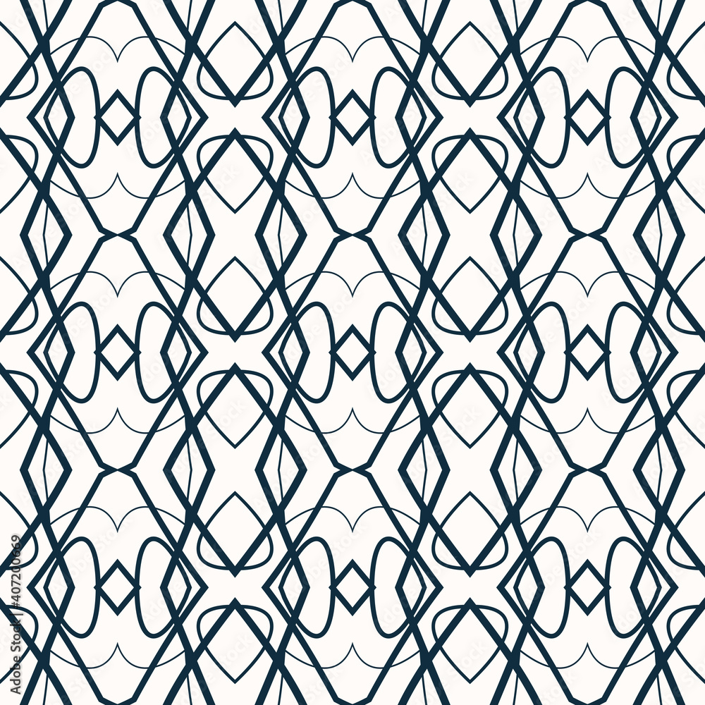 Naklejka premium Seamless black and white geometric pattern.