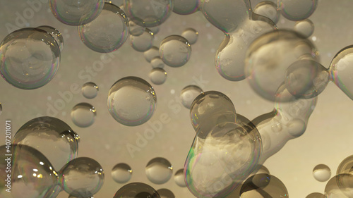 Obraz na płótnie Bubbles floating in the air w salonie