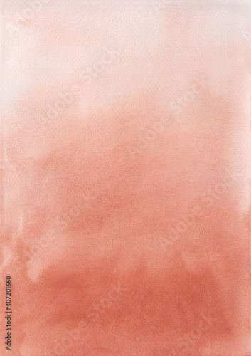Peachy texture background. Red pink hand-drawn watercolor  illustration photo