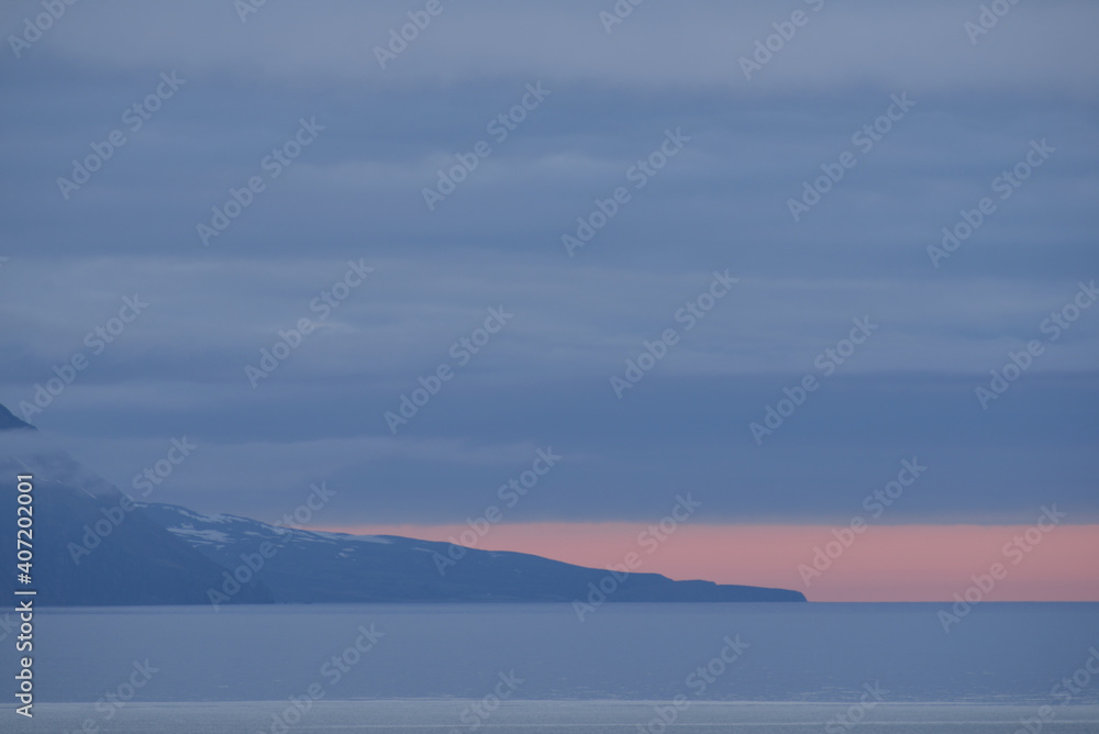 Coast of Iceland during sunset