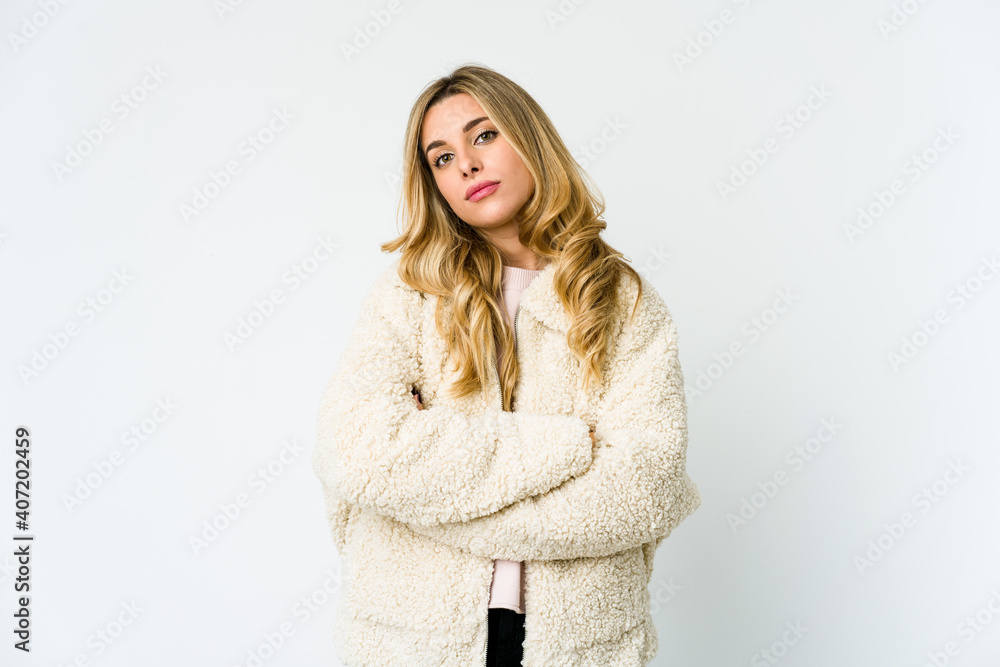 Young caucasian blonde woman who is bored, fatigued and need a relax day. Young caucasian blonde woman who is bored, fatigued and need a relax day.