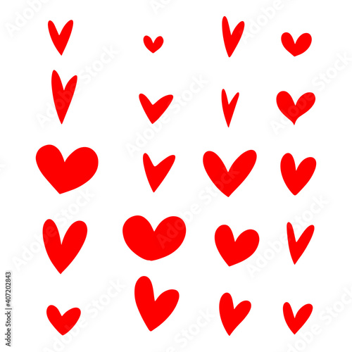 Heart doodles. Hand drawn hearts. Design elements for Valentine s day. Vector EPS 10.