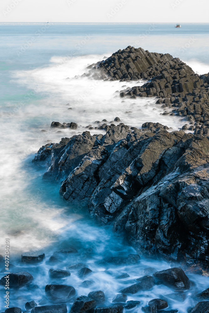 The volcanic rocks on the sea coast at Zhangzhou, Fujian province, China.