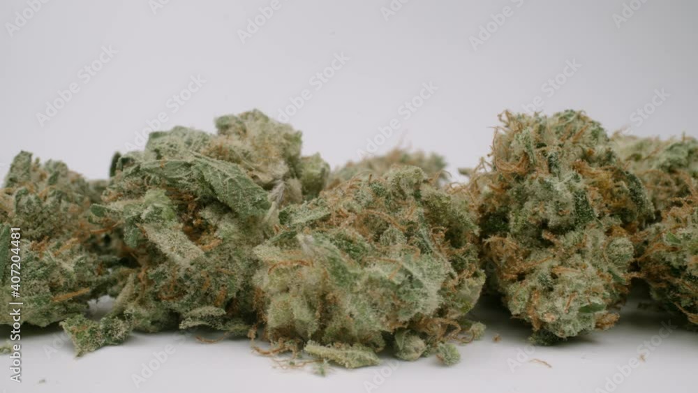 Marijuana buds against white background Marijuana buds against white background