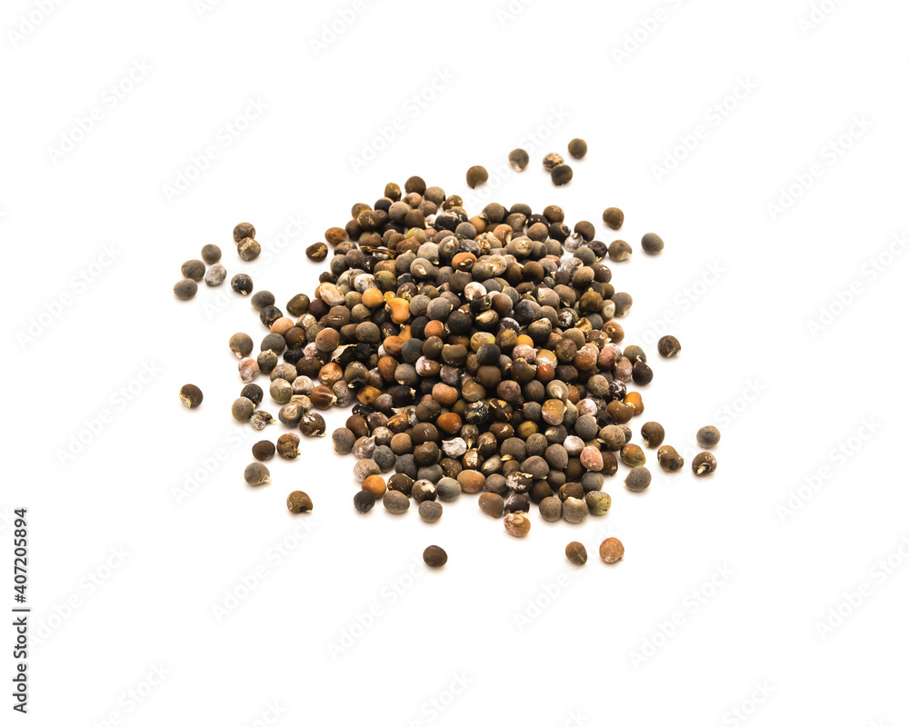 Okra or lady fingers, abelmoschus esculentus seeds isolated on white background Okra or lady fingers, abelmoschus esculentus seeds isolated on white background