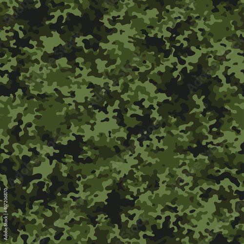 Camouflage texture seamless pattern. Abstract modern endless camo background in trendy military style. Spots ornament for fabric and fashion print. Vector illustration.