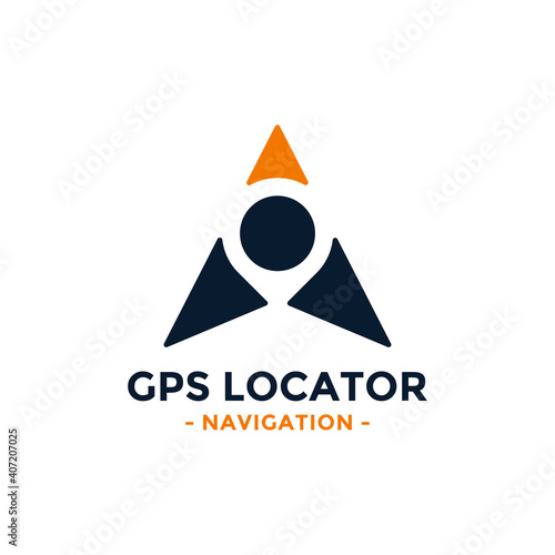 Gps locator logo design template. Gps map location and direction icon vector combination. Direct business arrow logo symbol concept.
