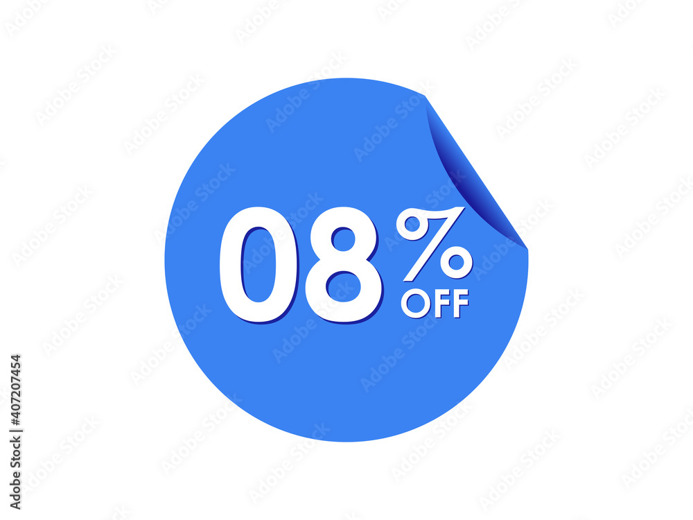 8% OFF Sticker, 8 percent discount Special Offer Price Label 8% OFF Sticker, 8 percent discount Special Offer Price Label