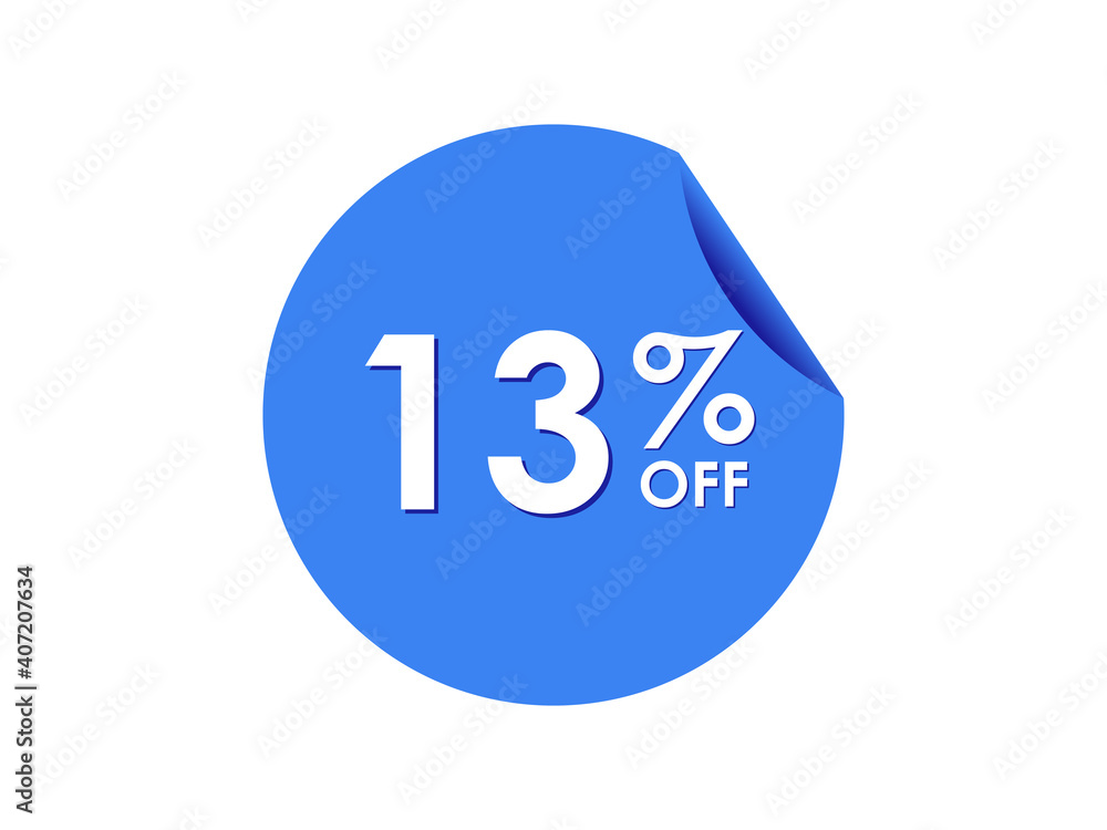 13% OFF Sticker, 13 percent discount Special Offer Price Label 13% OFF Sticker, 13 percent discount Special Offer Price Label