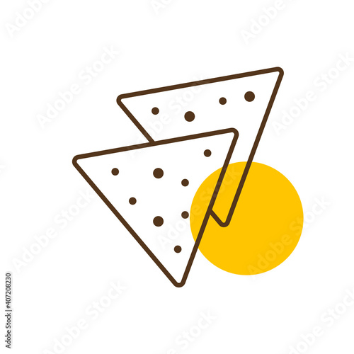 Tortilla chips or nachos tortillas vector icon