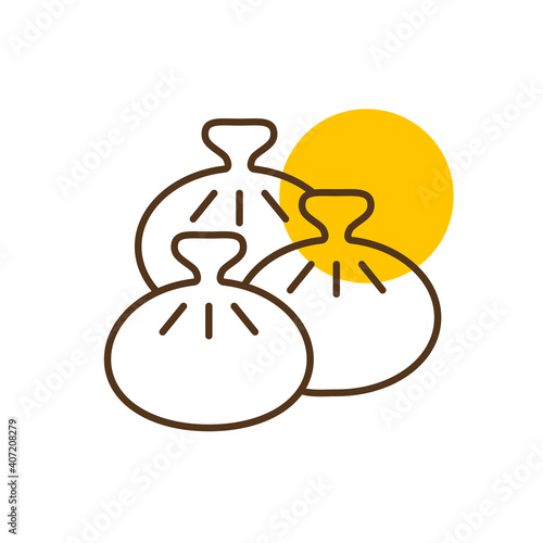 Khinkali vector icon. Fast food sign
