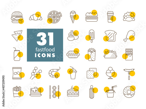 Fastfood, Food court vector icon