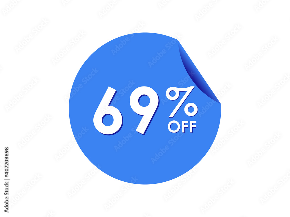 69% OFF Sticker, 69 percent discount Special Offer Price Label 69% OFF Sticker, 69 percent discount Special Offer Price Label