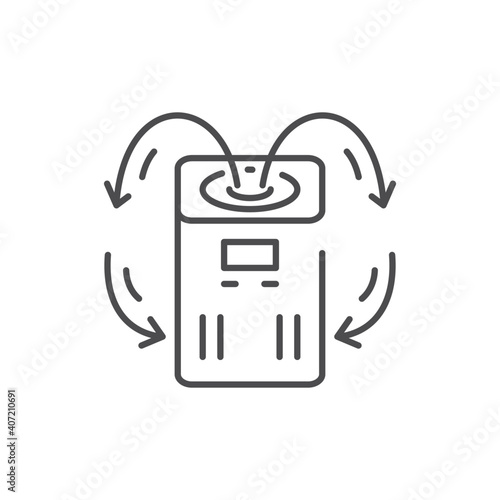 Air purification color line icon. Editable stroke.