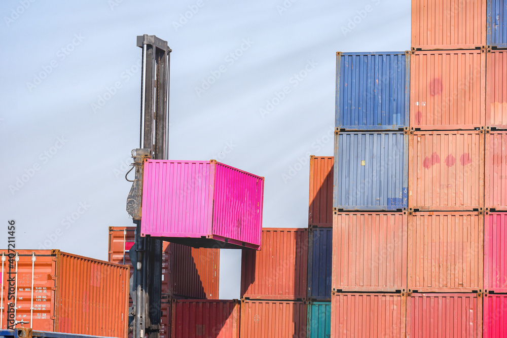Fototapeta premium Container handlers In the container yard